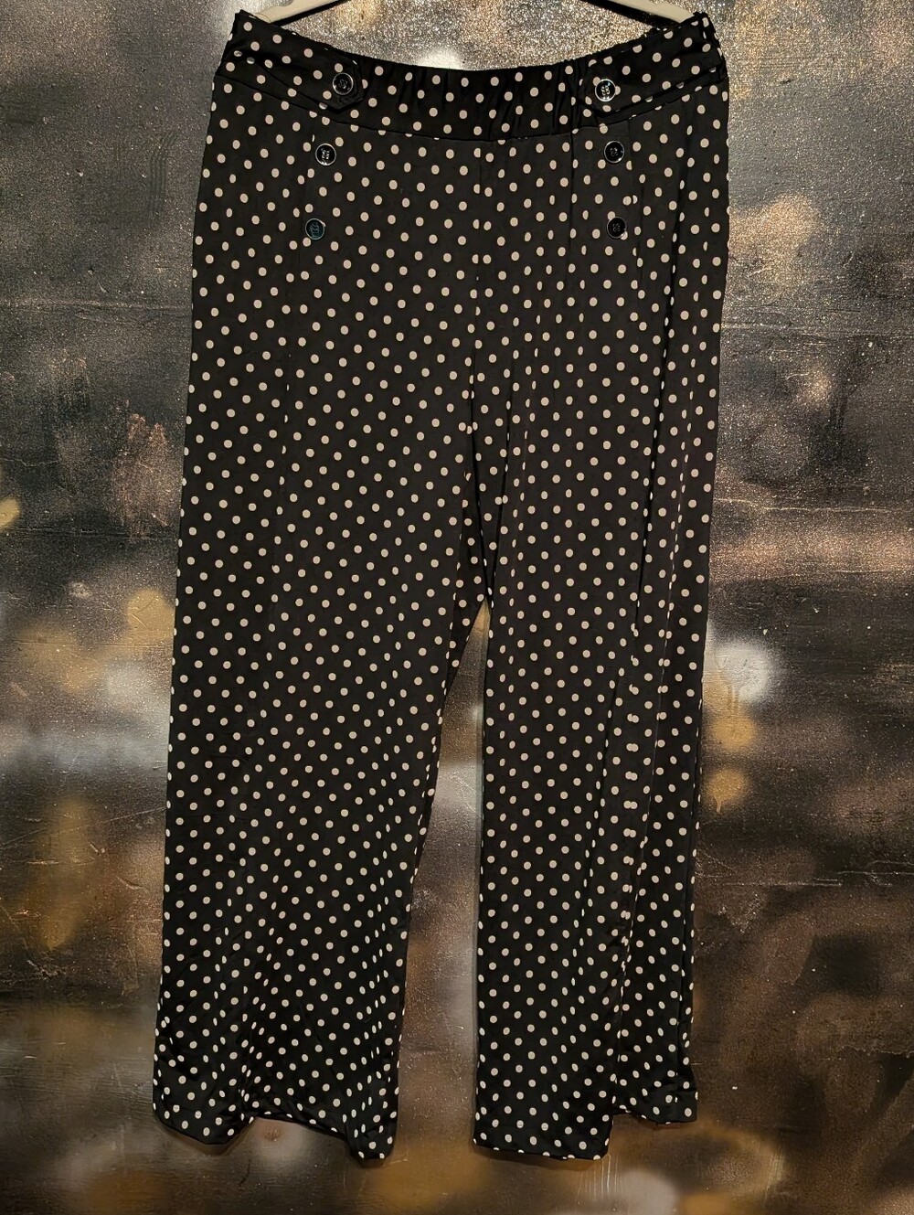 Robert Louis Black and White Polka Dot Pants